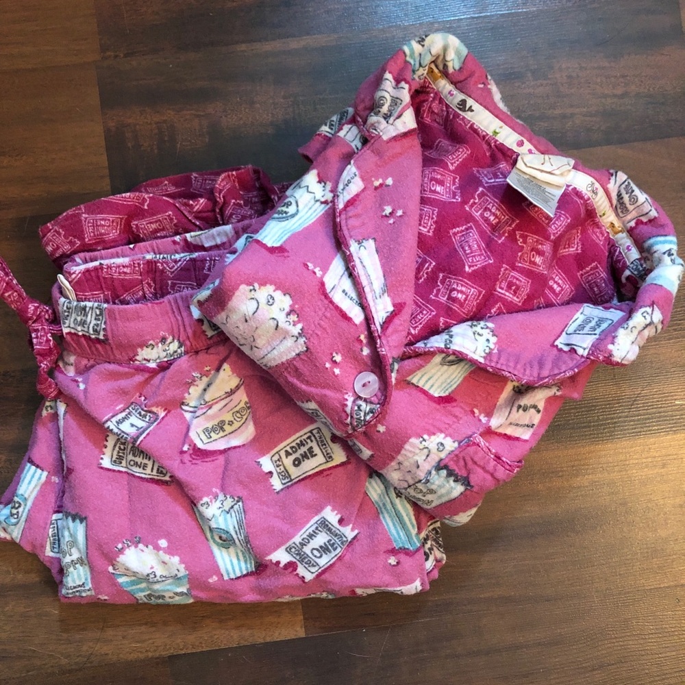 Munki Munki Flannel pink movie popcorn Pajamas